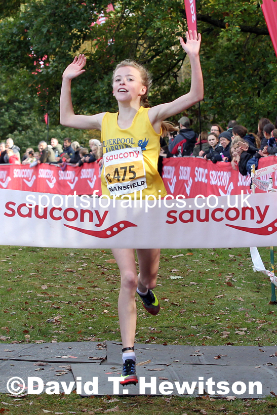 Girls under-13s 2021 National Cross Country Relays, Berry Hill Park, Mansfield. Photo: David T. Hewitson/Sports for All Pics